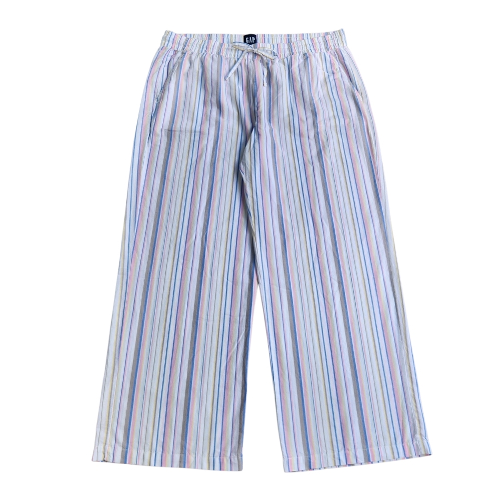 NEW! GAP 2-Pack Women Pink Blue Striped Pajama Sleepwear Pants Soft Cotton Large - Picture 7 of 15